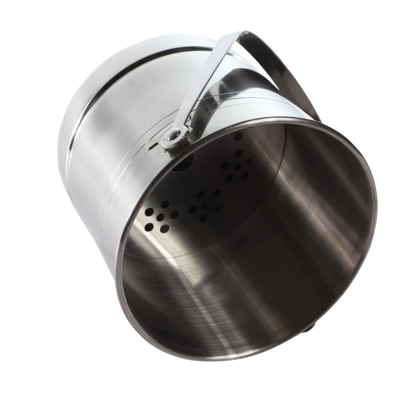 Ice Bucket with Tongs Small Home Set Stainless Steel with