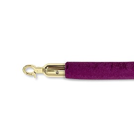 Decorative Rope Safety Queue Stanchion Barrier Rope (72" Velvet Purple Gold)