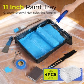 INCLY 34PCS Paint Roller Kit with Extension Pole, 2 to 4 Ft Pole