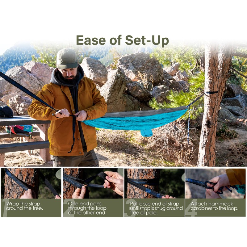 Kootek Camping Hammock 400 lbs Capacity, Camping Essentials, Lightweight Portable