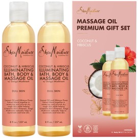 SheaMoisture SheaMoisture Body Oil with Coconut & Hibiscus for Bath and Shower, Coconut Massage Oil & Coconut Body Oil, Shea Moisture Body Oil with Hibiscus Flower Extracts (2 Pack, 8 Oz Ea)