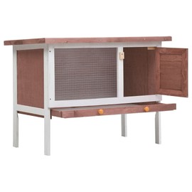 CHARMMA Outdoor Rabbit Hutch 1 Layer Brown Wood-Brown-8.25KG