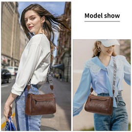 KL928 Sling Bag for Women Crossbody Purses Shoulder Clutch Wrist Bags with 2 Adjustable Straps,Chestnut Brown