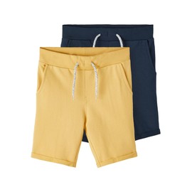 NAME IT Boy Shorts 2 Pack, Ochre/pack:packed with dark sapphire