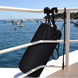 Woanger 4 Packs Boat Fender Cover 8" x 20" Fleece Marine Bumper Covers for Center Rope Tube Style Fenders (Boat Fender Not Included) (Navy Blue)