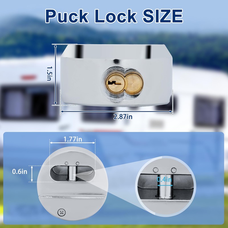6271 Puck Lock, Hidden Shackle Padlock (2 Pack), Puck Locks,