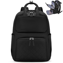 Laptop Backpack for Women 15.6 Inch Travel Backpack Lightweight College Backpack Casual Daypack Waterproof Computer Bag for College Work Travel, Black