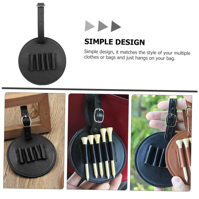 Mikinona Portable Leather Golf Tee Holder Bag Durable Golf Accessories