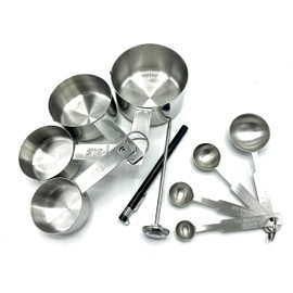 Goson Stainless Steel 4pcs Measuring Cups and Spoons Combo Set