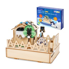 ACEBOTT ESP32 Smart Home IoT Starter Kit Compatible with Arduino IDE, Electronics Home Automation Coding Kit, DIY Wooden House Building Sensor Set STEM Educational Set for Teens 15+ (QE001)