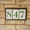 House Numbers Hand-painted Italian Ceramic Numbers Tiles Simple Green Design,