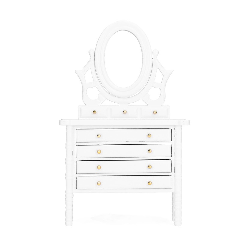 1:12 Scale Dollhouse Toilet Table High Simulation Wooden Miniature Dressing