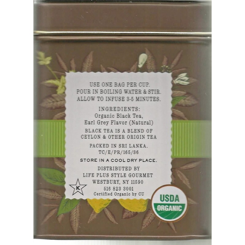 THE SECRET GARDEN ORGANIC EARL GREY BLACK TEA 50 TEA