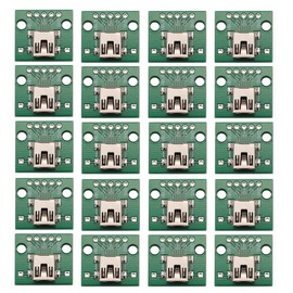 Heevhas DIY Mini USB to DIP 5 Pin Adapter Converter Breakout Board 2.54 mm PCB Converter (Pack of 20)