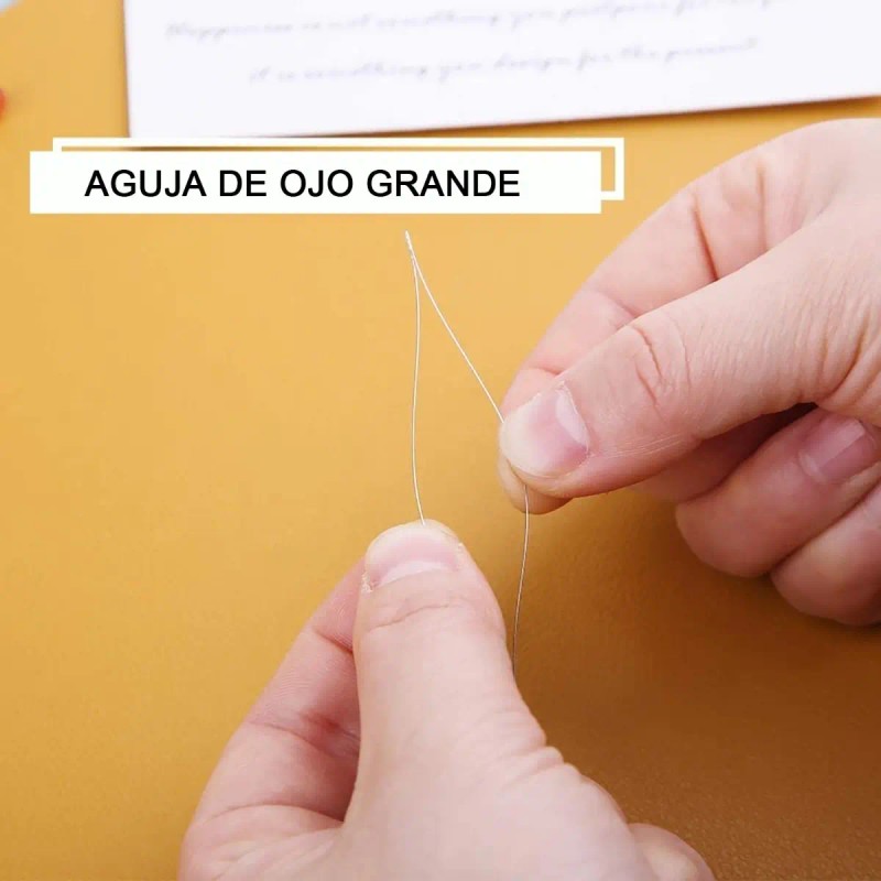 Kit De Agujas De Abalorios De Ojo Grande Herramientas,35pzs