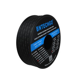 BNTECHGO 20 Gauge Silicone Wire Spool 500 ft Black Flexible 20 AWG Stranded Tinned Copper Wire