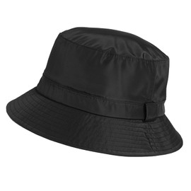 Comhats Mens Womens Waterproof Bucket Hat for Walking Golf Safari - Ladies Rain Hats - UPF 50+ Sun Hat Adjustable | Packable | Windproof (UK, Alpha, L, Black)