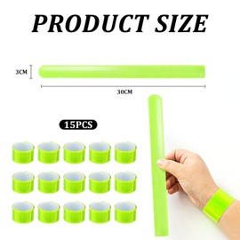 CQQNIU 15 Pieces Of Creative Reflective Bracelets, Night Travel Supplies, Reflective Safety Bracelets, Can Be Used For Mountain Climbing, Sports Events, And Music Festivals