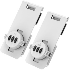 Keyless Cabinet Lock with Combination, Locker Code Lock with 3-Digit Combination, Security Door Latch for Drawers, Lockers, Small Doors, Closets, Refrigerators (White-2pcs)