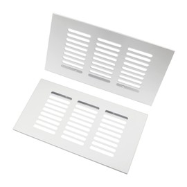 2PCS Air Vent,TTZEZE Heavy Duty Aluminium Alloy Ventilation Grille Rectangle Metal Louvered Grill Cover for Wardrobe Stove Shoes Cabinet Sink Kitchen Bathroom Side Wall Ceiling and Floor Exhaust Vent