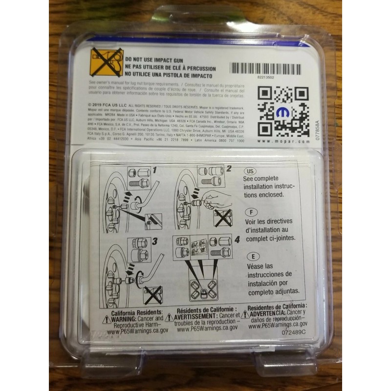 Mopar 2012-2018 Dodge Ram 2500 - 3500 Wheel Lock Kit