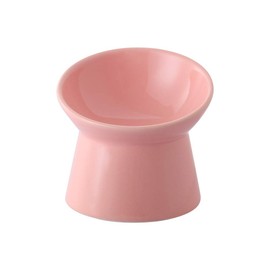 Pink Small Ceramic Raised Cat Bowls, Tilted Elevated Food or Water Bowls , Stress Free, Backflow Prevention, Dishwasher and Microwave Safe, Lead & Cadmium Free