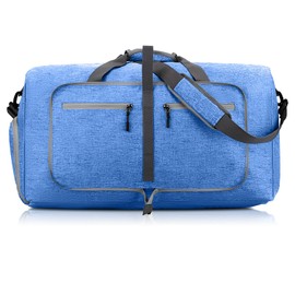 Travel Bag Large Foldable 65L Travel Bag with Shoe Compartment, Sports Bag Large, Gym Duffle Bag, Sauna Bag for Sports, Sports Bag Men Women, Travel Bags for Camping, Travel, Fitness, blue, Modern