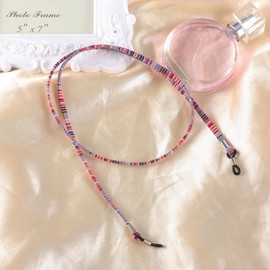 SAFIGLE Glasses Chain Glasses Chain for Women Glasses Strap Colorful Pink Glasses String Non-Slip Cotton Eyeglass Holder Strap for Women, Lightweight and Durable Eyewear Chain for Daily Use