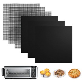 3PCS Air Fryer Oven Liners and 3PCS Mesh Grill Mats Compatible with Ninja Foodi SP101 SP201 SP301, 12inch Reusable Liner for Bottom of Oven and Non-Stick Air Fryer Toaster Oven Mat for Oven, Microwave