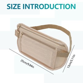 Money Belt for Travel - 2 Pcs Waist Wallet and Hidden Pouch, Passport Holder Under Clothes for Women