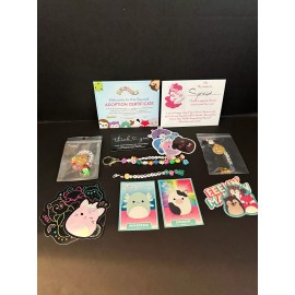 Kelly Toy, Squishmallows Squishmallow 8" Samuel Scarecrow w/beaded "I  SQUISH" Charm + Accessories