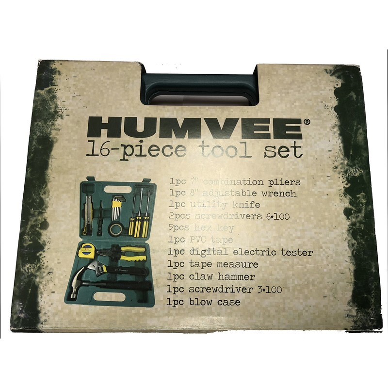 Humvee 16 Piece General Household Home Repair Tool Kit for