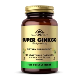 Solgar Super Ginkgo Biloba Herbal Supplement 120 Vegetable Capsules Vegan Glu...