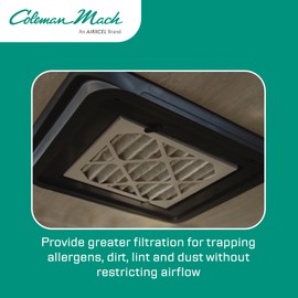 Coleman-Mach RV Replacement Air Filters, Set of 2 Mesh Filters for Non-Ducted Ceiling Assemblies - Enhanced Filtration for Trapping Dirt, Lint and Dust (9430-3092)