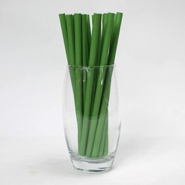 Green Paper Straws (8mm x 200mm) - Pack Size 250 - FSC Certified/Food Safe/PFAS Free/Biodegradable/Eco-Friendly/Durable/Ideal for Milkshakes & Smoothies