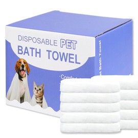 Disposable Pet Bath Towel,10 PCS Portable Pet Grooming Towels,19.6 x 21.6 inch Convenient Pet Cleaning Towel Pet Drying Towels,Absorbent Bath Towel for Medium Dog
