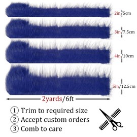 Faux Fur Fabric by The Yard, 18" x 60" Artificial Plush Fur, Shaggy Fabric for DIY Furry Crafts, Fursuits, Cosplay Costume, Sewing, Carpet, Decoration, Upholstery, Half Yard Royal Blue