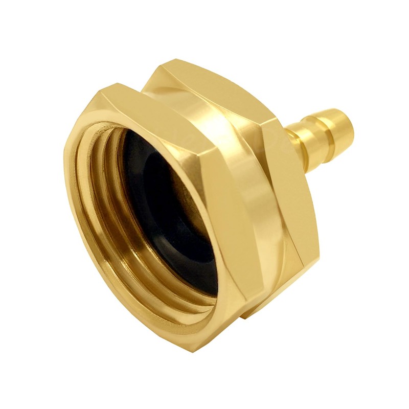 Uenede 2PCS Brass 3/8" Barb x 3/4"GHT Female Garden Hose