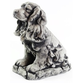 Cocker Spaniel Dog Sculpture Garden Statue Puppy Outdoor Cement Dog Figure Doggy Figurine