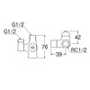 SANEI B4131DN-L1-13 D-Type Branch Valve, Common Type, Kitchen, Elbow 360°