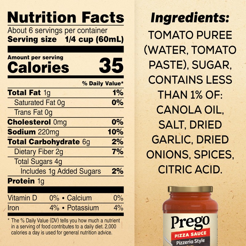 Prego Pizzeria Style Pizza Sauce, 14 OZ Jar (Pack of