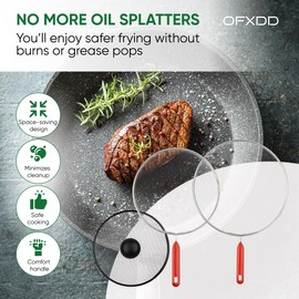 Grease Splatter Guard for Frying Pan - Set of 3: 8.2", 10", 11.4" - Kitchen Cooking Bacon Oil Screen - Skillet Splash Shield Cover for Stove Top Pans