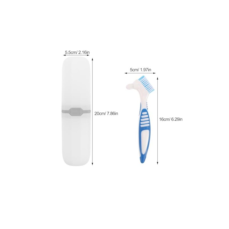 Set De Cepillos Para Dentaduras Postizas De Doble Cara Con
