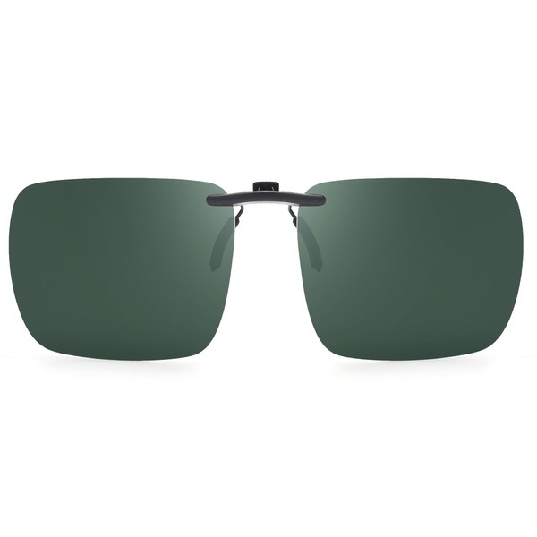 JM Rimless Rectangle Clip on Sunglasses Lightweight Polarized Eyeglasses Men