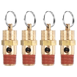M METERXITY 4-Pack Air Compressor Pressure Release Safety Valve, 1/4" NPT Male 165 PSI Brass Threaded Automatic Air Vent Safety Control Valve