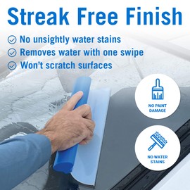 Silicone Car Window Squeegee for Boat Windshields, RVs, and Auto Cleaning, Water Blade Wiper and Cleaner for Glass, Mirrors, and Shower Doors