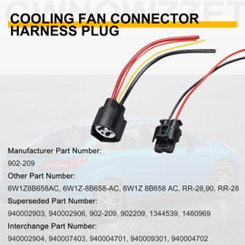 Cooling Fan Control Relay Module Connector Plug Wire Harness 902-209 for Ford Crown Victoria Focus Lincoln Town Car Mercury Grand Marquis