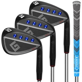 Gowolf Golf Wedges 50, 54, 58 Sets for Men, Premium Forged Full Face Golf Wedges Right Hand, Golf Gap Wedges Sand Wedge Lob Wedge, Golf Clubs CNC Milled Face for More Spin - Great Golf Gifts (Black)