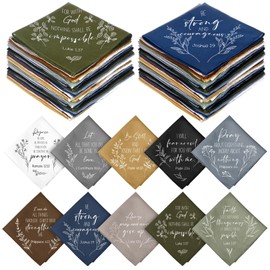 HunnmingRe 30 Pieces Christian Handkerchiefs for Women Inspirational Bible Verse Gifts Bulk for Mother's Day Ladies Hankies(Boho)