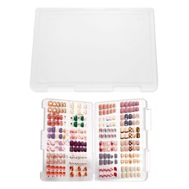 nalaina Nail Storage Case, Nail Tip Storage Case, Nail Parts Storage Box, Dustproof, Display, Can Store 24 Pairs of Nails, Transparent, 9.4 x 6.5 x 0.8 inches (24 x 16.5 x 2 cm)